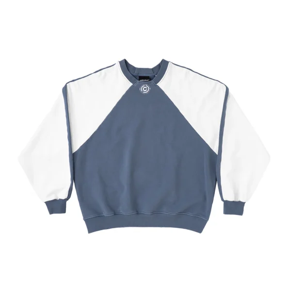 EQUIPMENT CREWNECK DARK BLUE AND WHITE