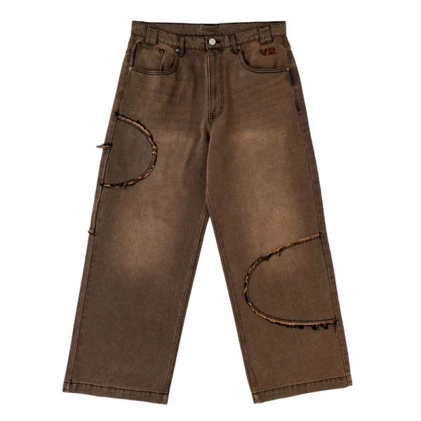 V2 CUTTING PANTS BROWN DENIM