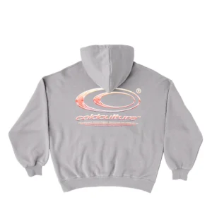 FADED METALLIC LOGO HOODIE BASALT GREY