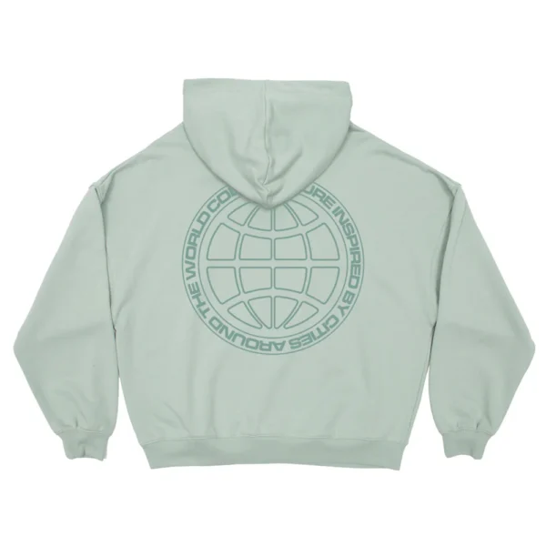 GLOBE HOODIE PALE GREEN