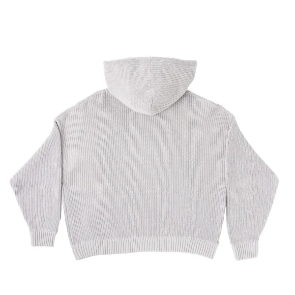 HORSE KNITTED HOODIE PEARL GREY